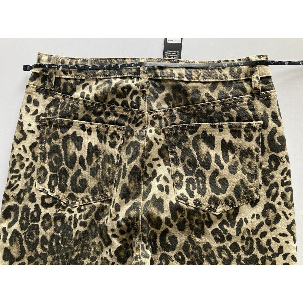 Fashion Nova Women’s Junior Size 15 Long Leopard Jeans Flared NWT. New With Tags - Picture 10 of 16